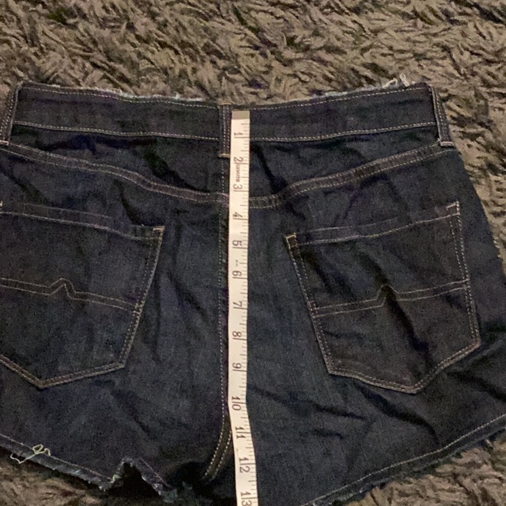 Arizona Jean Company Dark Blue Distressed Jean Shorts - Picture 2 of 4